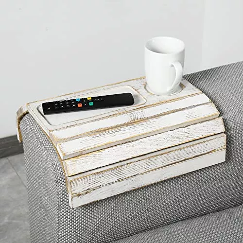 Bandeja flexible de madera para el brazo del sofá Debosc Detray Cerezo 48cm  Beige, Pequeño mobiliario, Los mejores precios