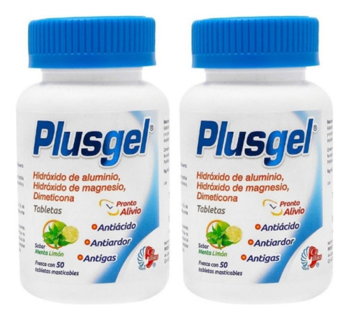 Duo Pack Plusgel Tabletas Masticables 200/200/20 Mg, 100tabs