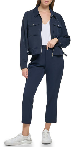 Chamarra Calvin Klein Original Mujer Casual Azul Blazer