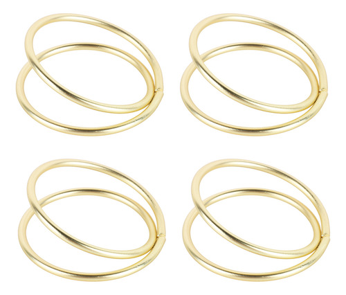 Anillos Para Servilletas, 12 Unidades, En Espiral, De Oro Ma