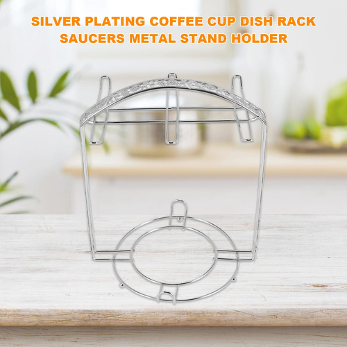Estante Para Tazas De Café Chapado En Plata Cristalina Can H