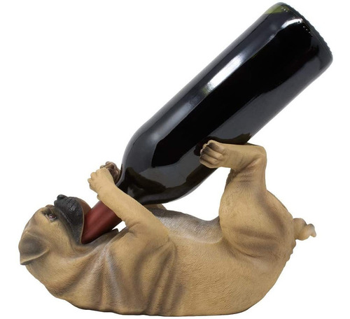 Botella De Vino Con Diseño De Pug En Forma De Estatua Decor