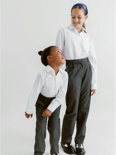 Imagen 4 de 4 de Pantalón Lino Gris Colegial De Talla 28 - 36
