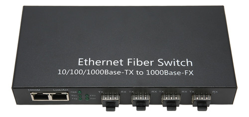 Conmutador De Fibra Ethernet Sfp De Hasta 120 Km, 4 Puertos