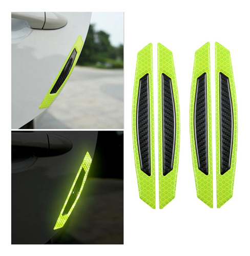 4 X 4x Puerta Del Coche Tira Reflectante Verde Negro