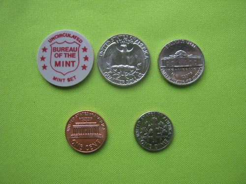 Usa 1972 Mint Set 1 Cent A 1/4 Dólar 
