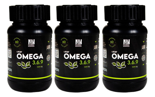 Natural Nutrition Kit X3 Omega 3 6 9 Sport Suplemento 6c