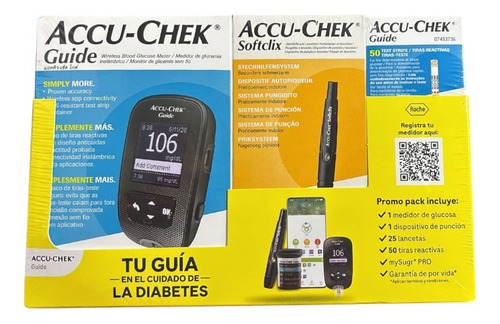 Glucometro Accu-check Guide Kit Con 50 Tiras Y 25 Lancetas
