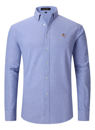 N Camisa Cómoda De Manga Larga Informal Ajustada Para Hombre