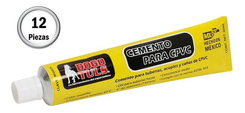 12 Cementos Regular Para Cpvc Tubo 60 Mp Amarillo P