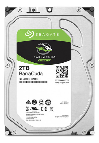 Disco Duro Interno Seagate Barracuda 2tb St2000dm008 Gris