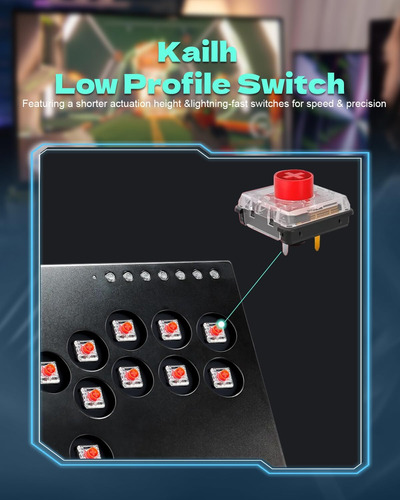 Jzw-shop All Metal Arcade Stick M16, Controlador Arcade De T