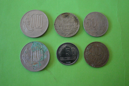 Moneda Uruguay 50 10 Pesos 50 10 Centecimos Año 1943 1960 