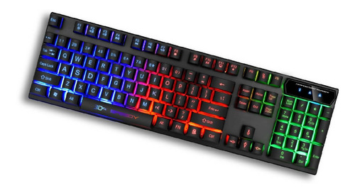 Teclado Gamer 3dfx Retroiluminado Led Rgb / Speedy Color del teclado Negro