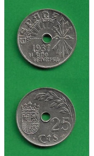 Grr-moneda De España 25 Céntimos 1937