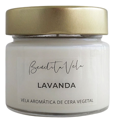 Imagem 2 de 2 de Vela Aromática De Cera Vegetal Lavanda 140 G