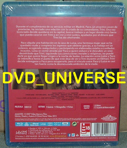 Cine Español: Amantes (1991) Vicente Aranda. Blu-ray Libre