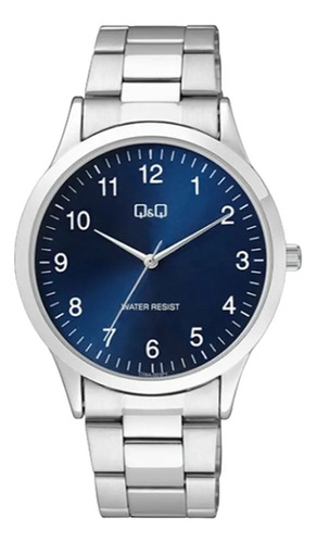 Reloj Q&q Malla Acero Inox Fondo Azul C08a001py Febo