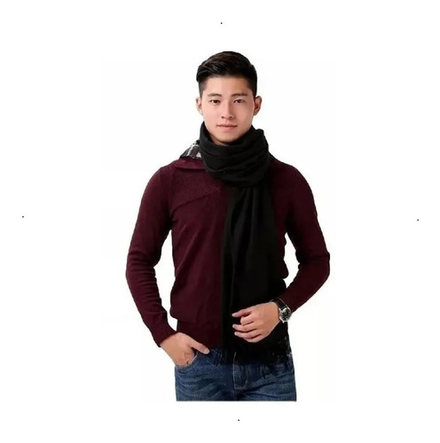 02 Cachecol Pashmina Homem Clássico Scarf Masculino Ref273 