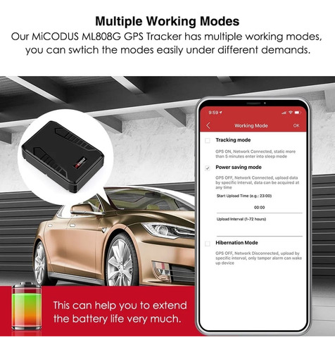 Rastreador 4g Longa Bateria Micodus Rastreon Gps + Chip M2m