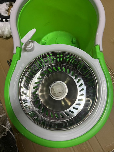 Trapeador Giratorio Con Cubeta Spin Mágico Microfibra Grande Color Verde