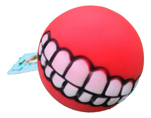 Brinquedo Pet - Bola Com Sorriso De Borracha Cor:rosa