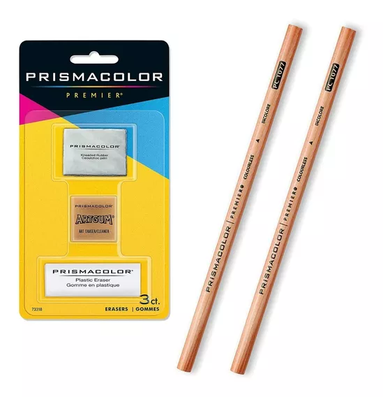 Combo Prismacolor Premier Set Pack De 3 Gomas + 2 Blender