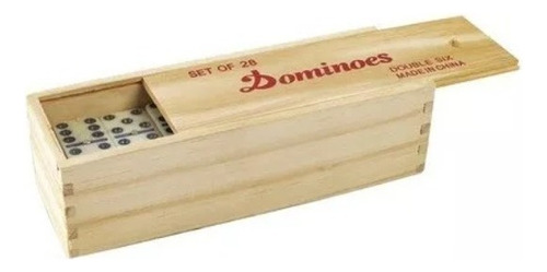 Domino En Caja De Madera Juego De Mesa Familiar 28 Piezas F