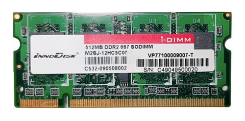 Memoria Innodisk Ddr2 512mb 667mhz Sodimm X6 Unidades