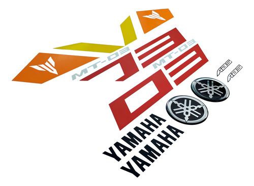 Kit Adesivo Yamaha Mt03 Tanque E Lateral Vermelha Mt03ver