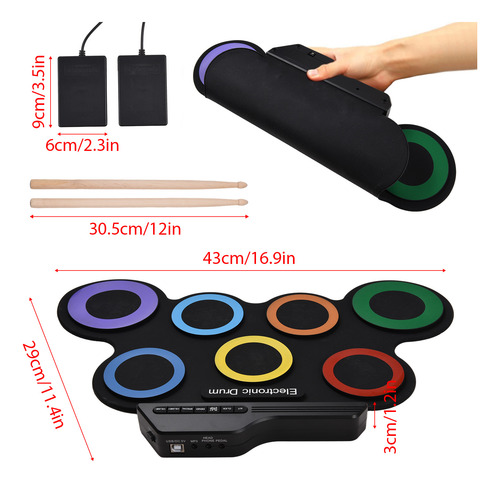 Batería Eléctrica Portátil: 7 Almohadillas Con Conector Para