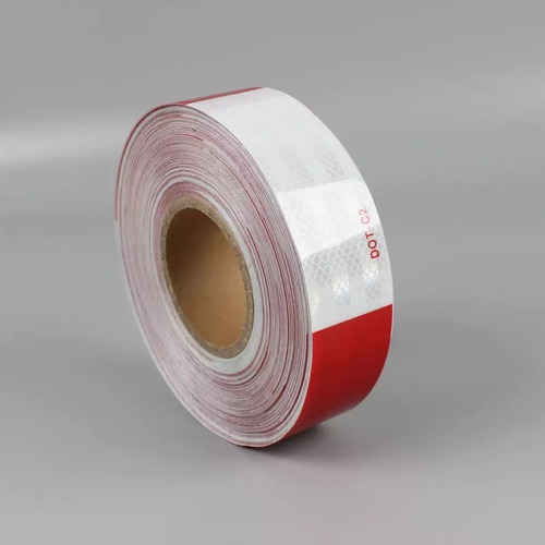 Imagen 3 de 10 de Cinta Reflectante Seguridad Rojo Blanco 45 Mts Dot C2 Legal