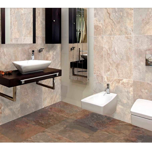 Imagen 2 de 9 de Porcelanatos De Piso Y Pared Cerro Negro Oxido Simil Piedra 61x61 1ra