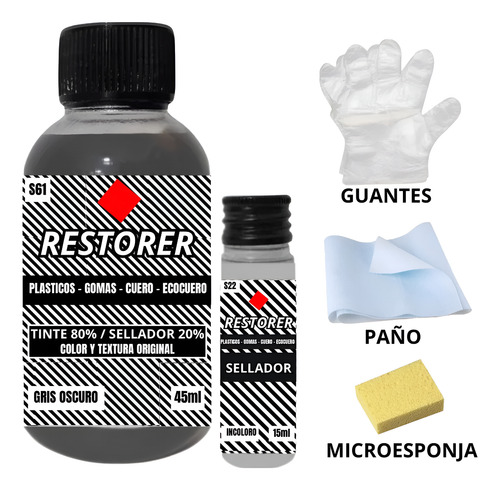 Kit Restaurador De Volantes Apto T Las Marcas 2 Componentes Gris Oscuro