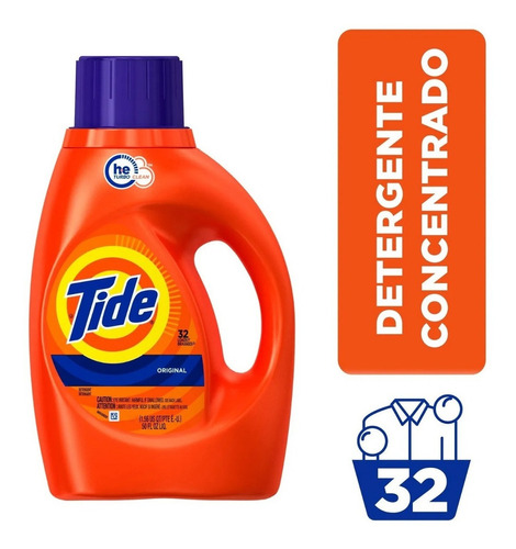 Detergente Liquido Tide He Original 32ld 1,36lts 