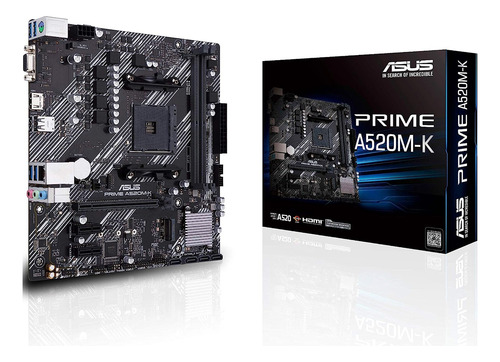 Tarjeta Madre Asus Prime A520m-k Am4 Ddr4 M.2 Micro Atx