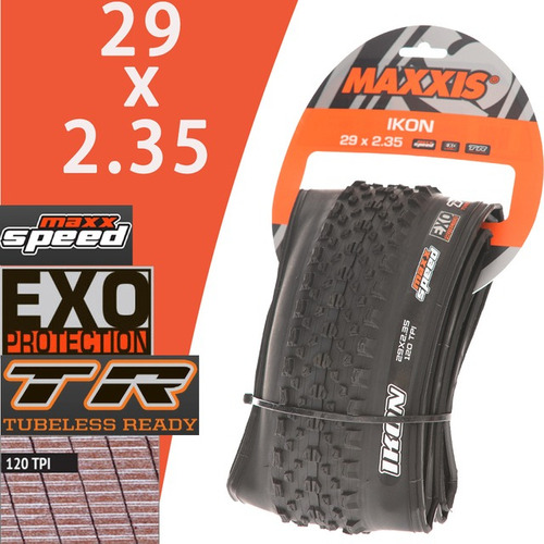 Neumático de bicicleta negro plegable Maxxis Ikon 29x2.35 Exo/TR/MS