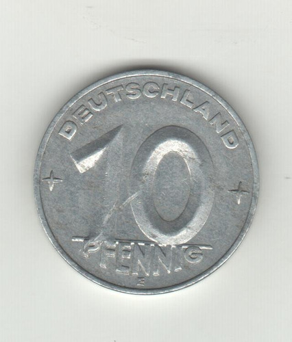 Alemania Democratica Moneda De 10 Pfennig 1952 E Km 7 - Vf+