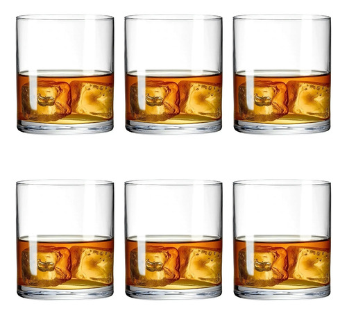 Jogo 6 Copos Whisky Cristal Titânio Bohemia Barline 410ml