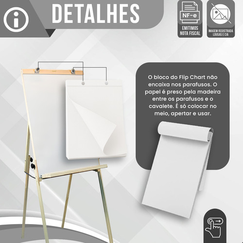 Bloco De Folhas P/ Flip Chart Cavaletes De Pintura 20 Folhas