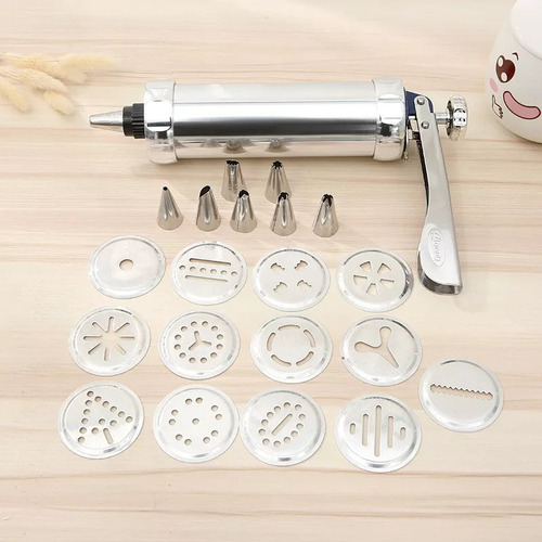 Juego De Pistola De Prensa De Galletas De Acero Inoxidable