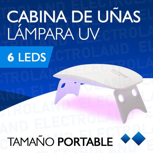 Imagen 3 de 10 de Cabina Led Uv Sun Mini 6w Secador Uñas Esculpidas Gelificada