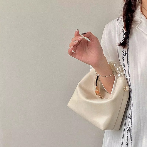 Bolsa Con Perlas De Hombro Y Crossbody Para Mujer Con Cadena