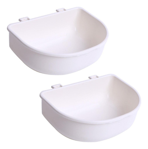 Nuevo 2 Piezas De Cuencos For Jaula De Perro, Plato Blanco