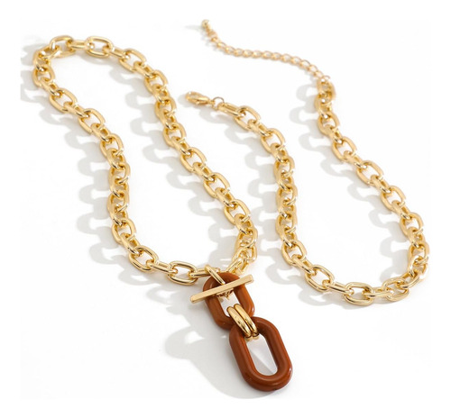 Cjiayujew Collares En Capas De Oro Colgante De Hebilla Retro
