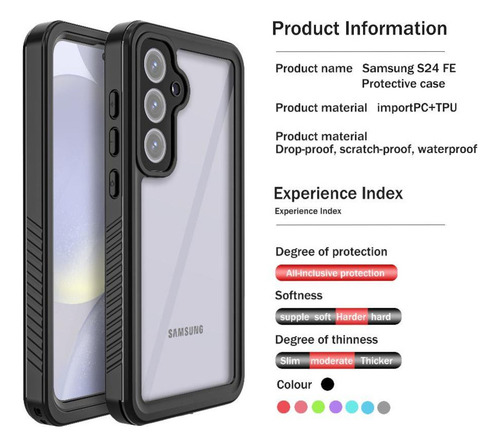 Funda Impermeable Para Samsung Galaxy S24 Fe 5g Ip68 In