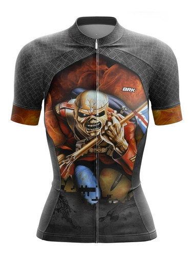 Imagem 1 de 3 de Camisa Ciclismo Feminina Iron Maiden Brk Com Uv50+