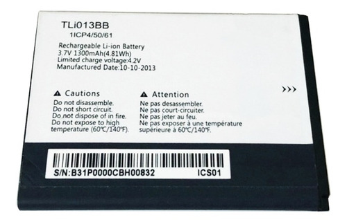 Pila Bateria Ionlitio Tli013bb Para Alcatel Pixi 3 4013 Pop