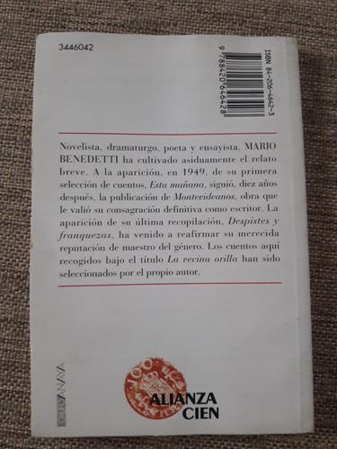La Vecina Orilla - Benedetti - Ed. Alianza (Usado)