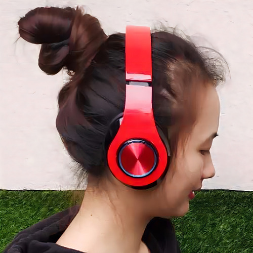 Fone De Ouvido Headset Sem Fio 5.0 Com Led Dobravel Cor Vermelho/preto